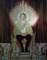Ritratto del Re di Thailandia Bhumibol Adulyadej Franco Aguggiaro