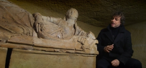 Alberto Angela nella Tomba degli Anina Necropoli Scataglini Tarquinia