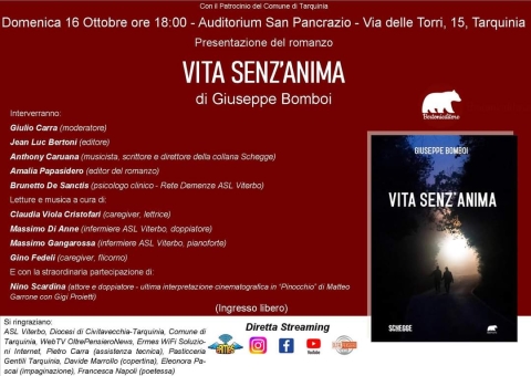 Presentazione Vita senzanima di Giuseppe Bomboi Tarquinia Auditorium s. Pancrazio